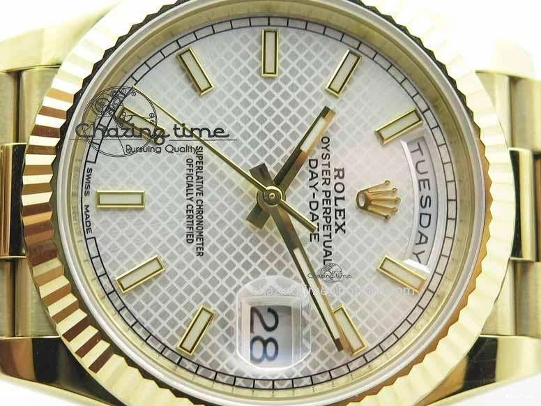 MiroTime 0427 Cozy Day-Date 40mm 228238 YG Noob 1:1 Best Edition Silver Dial On YG President Bracelet A 3710